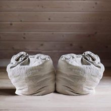 HomeLabels Cotton Laundry Bag - 2 Pack, Natural, 30"x 40"