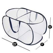 Smart Design Deluxe Mesh Pop Up 2 Compartment Laundry Sorter Basket