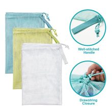 Dalykate Commercial Mesh Laundry Bag 24" x 36" 3 Pack Sturdy Mesh Material