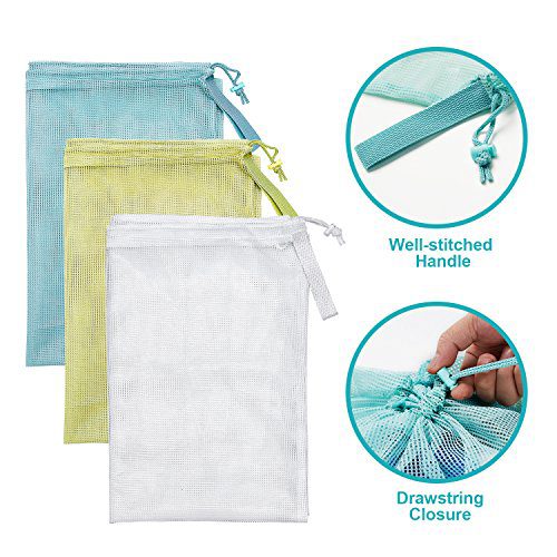 Dalykate Commercial Mesh Laundry Bag 24" x 36" 3 Pack Sturdy Mesh Material