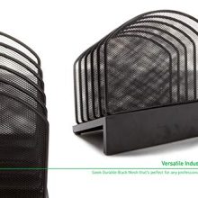 Mind Reader MESHCLINE5-BLK Incline Mesh, Staggered Desk Organizer