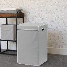 Simple Houseware Foldable Laundry Hamper Basket with Lid, Grey