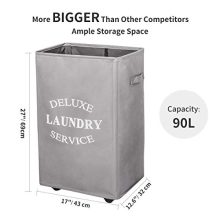 WOWLIVE Large Rolling Laundry Hamper with Wheels Collapsible Laundry Basket