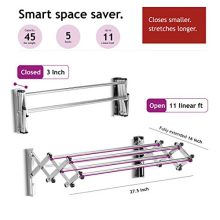 Bartnelli Accordion Wall Mounted Drying Rack – Space-Saving, Heavy-Duty 45 lb Capacity for Efficient Air Drying