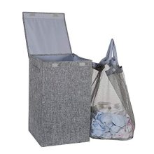 HOSROOME Laundry Hamper with Lid Laundry Basket with Removable Bag