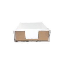 Marble Print Memo Holders Gold Self Stick Notes Cube Dispenser 5mm Super Thick