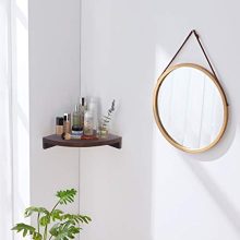 OROPY 3 Tier Radial Corner Shelves for Wall, Solid Wood Floating Corner Storage