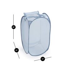Smart Design Mesh Pop-Up Flip Laundry Hamper w/Easy Carry Handles & Side