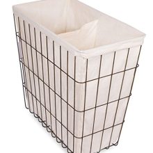 BIRDROCK HOME Wire Double Laundry Hamper with Liner - Modern Age - Removable Liner - Easily Transport Laundry - Decorative - Rustic Metal Frame - 2 Compartments