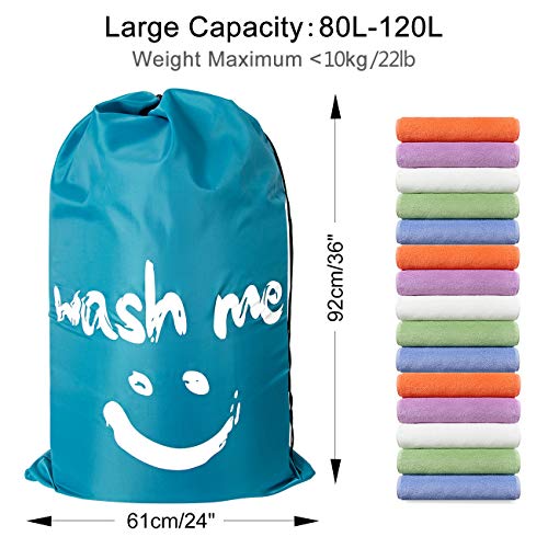 ZERO JET LAG 2 Pack Extra Large Travel Laundry Bag Set Nylon Rip-Stop