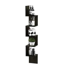 FURINNO 5 Tier Wall Mount Floating Corner Square Shelf