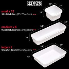 Set of 22 Interlocking Desk Drawer Organizer Tray Dividers Plastic Shallow Narrow