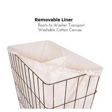BIRDROCK HOME Wire Double Laundry Hamper with Liner