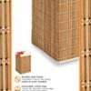 Honey-Can-Do Square Wicker Hamper, Natural Bamboo/Beige Canvas