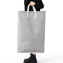 Vieshful Laundry Hamper, 72L Freestanding Laundry Basket with Long Handles to Storage Clothes Toys, Large Foldable Clothes Basket, Grey