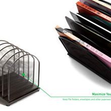 Mind Reader MESHCLINE5-BLK Incline Mesh, Staggered Desk Organizer