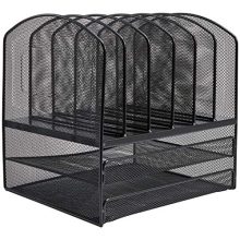 AmazonBasics Mesh Six Slot File Storage Office Organizer with Double Tray
