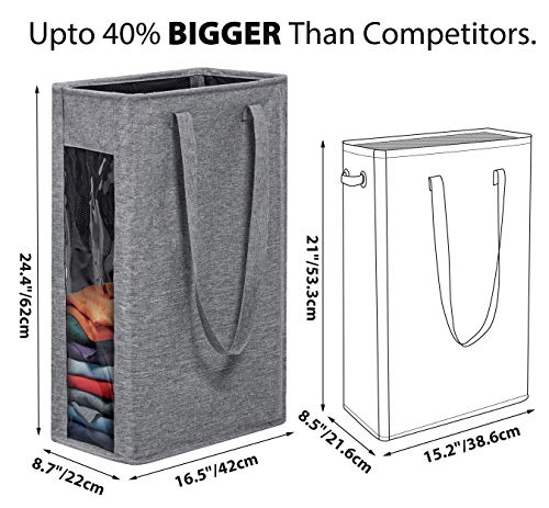 Chrislley 66L Slim Laundry Hamper Tall Laundry Basket Narrow Laundry Hamper