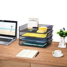 4 Pack - Simple Trending Stackable Office Desk Supplies Organizer