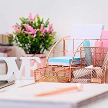 loofeng Desk Organizer, Rose Gold Metal Office Desk Organizers and Accessories