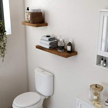 VASAGLE Wall Shelf, Vintage Floating Shelf 15.7 inch, Hanging Shelves Wall Mounted, for Photos, Decorations, Rustic Brown ULWS24BX