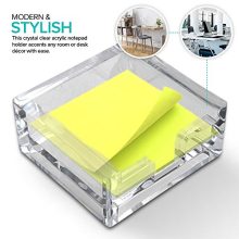 Modern Innovations 3 x 3 Sticky Note Pad Holder W/O Pad, Acrylic
