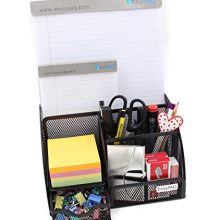 EasyPAG Mesh Desk Organizer Office Supplies Caddy 6 Compartments