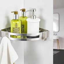 BESy Adhesive Bathroom Shower Corner Shelf Shower Corner Caddy