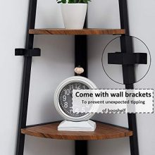 O&K FURNITURE Industrial Tall Corner Bookshelf, 5 Tier Corner Display Unit Shelves