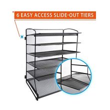 6-Tier Metal Mesh Desk File Organizer Desktop Letter Tray Paper Document Holder