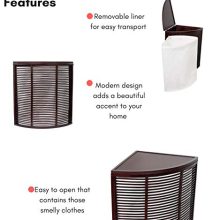 BIRDROCK HOME Compact Corner Laundry Hamper with Lid and Removable Liner