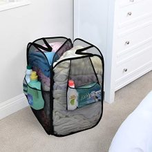 Smart Design Pop-Up Laundry Hamper w/Divider, Zipper, Portable Handles