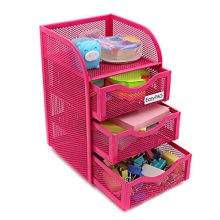 EasyPAG Mesh Desk Accessorie Organizer 3 Drawer Office Supplies Caddy