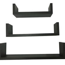 EWEI'S HomeWares 3 Floating U Shelves, Espresso Finish