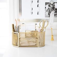 Beautiful Gold Desk Organizer - Made of Metal with Gold Finish