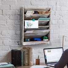 Superbpag Wood Wall Mounted File Holder Organizer Literature Rack