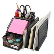 EasyPAG Mesh Office Supplies Desk Organizer Caddy with Drawer