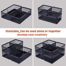 BOLDSTUFF Stackable Desk Drawer Organizer, Mesh Metal Desktop Collection