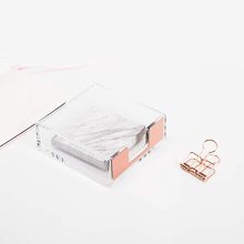 Clear Acrylic Rose Gold Self Stick Memo Pad Holder 5mm Super Thick Notes Cards