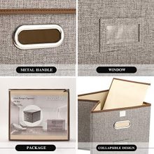 Collapsible File Box with Lid [2-Pack] Decorative Documents Storage Organizer