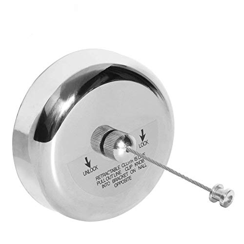 Little World Retractable Clothesline 304 Stainless Steel Durable with Heavy Duty Adjustable Rope Shower Clothes Line for Outdoor and Indoor (9.2FT Steel String)