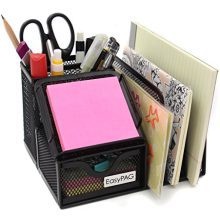 EasyPAG Mesh Office Supplies Desk Organizer Caddy with Drawer