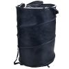 Lavish Home Pop Up Laundry Hamper-Collapsible Nylon Bag with Carrying Straps and Zipper for Dorm, Apartment (Black)