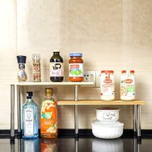 SooMe Corner Shelf Rack Kitchen Counter Top Cabinet Organizer 2 Tier