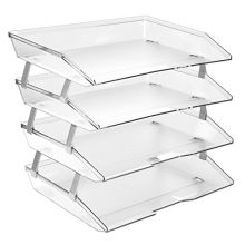 Acrimet Facility 4 Tier Letter Tray Side Load Plastic Desktop File Organizer