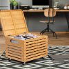 BirdRock Home Bamboo Rolling File Storage Organizer Box with Lid