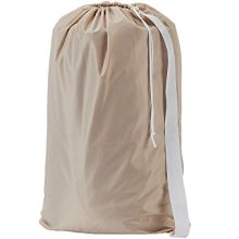 HOMEST XL Nylon Laundry Bag with Strap, Machine Washable Large Dirty Clothes Organizer, Easy Fit a Laundry Hamper or Basket, Can Carry Up to 4 Loads of Laundry, Beige, (Patent Pending)