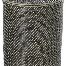 KOUBOO 1030066 Laguna Round Rattan Hamper with Liner, 18" x 18" x 22", Black Wash