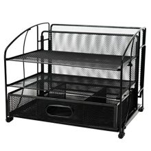 Exerz Mesh Desk Organizer Office Supplies 3 Trays/Desktop File Holder