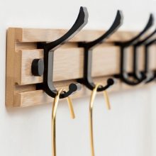 Wooden Hooks Clothes Coat Hanger Stand Storage Slide